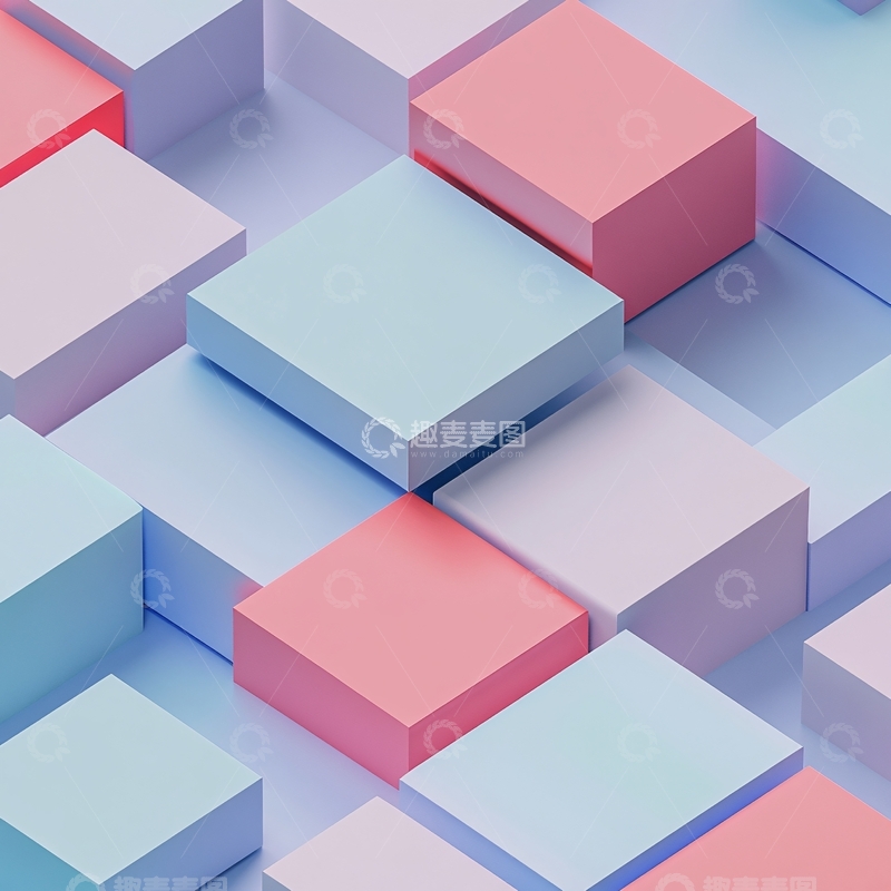 高清大图下载【趣麦麦图】渐变立体方块2