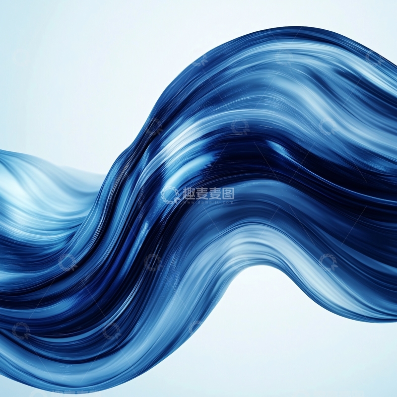 高清大图下载【趣麦麦图】柔美蓝色曲线1