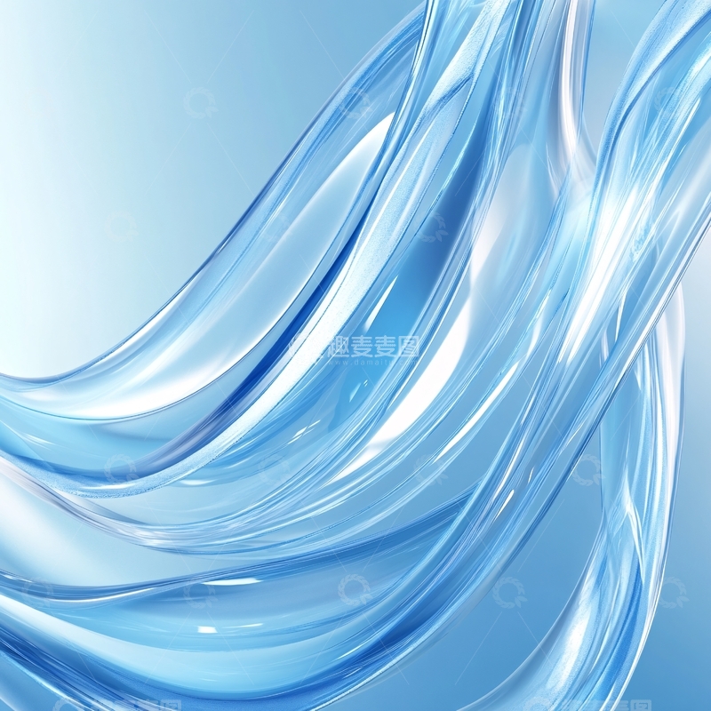高清大图下载【趣麦麦图】蓝色波纹唯美线条
