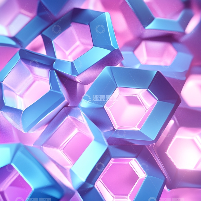 高清大图下载【趣麦麦图】立体六边形