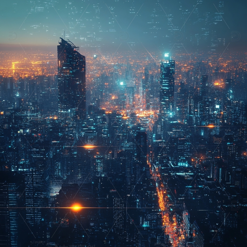 高清大图下载【趣麦麦图】现代城市科技背景2