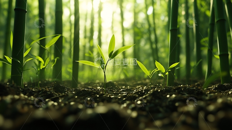 高清大图下载【趣麦麦图】绿色环保竹林壁纸9
