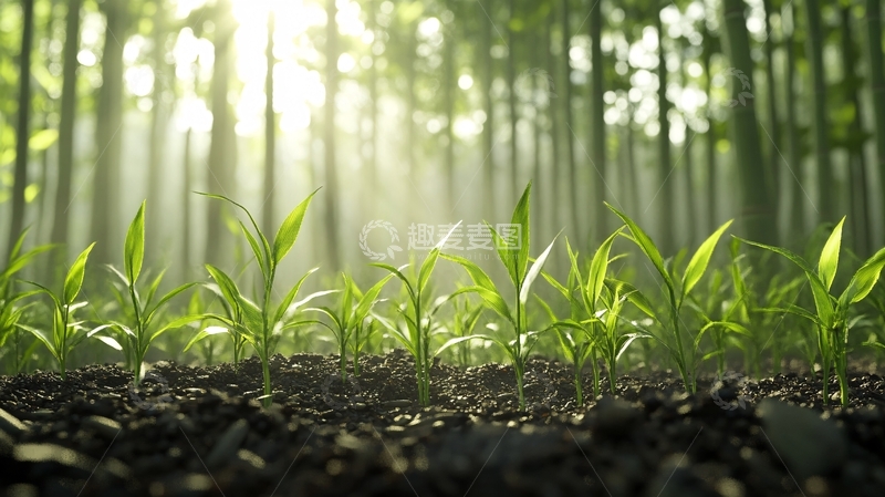 高清大图下载【趣麦麦图】绿色环保竹林壁纸7
