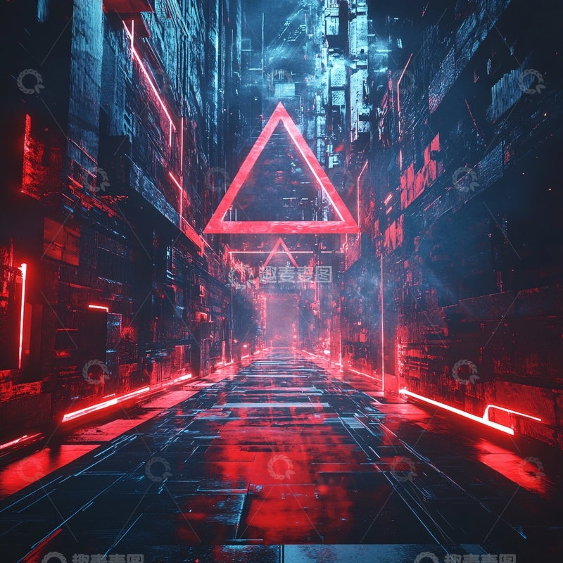 高清大图下载【趣麦麦图】红色科技风1