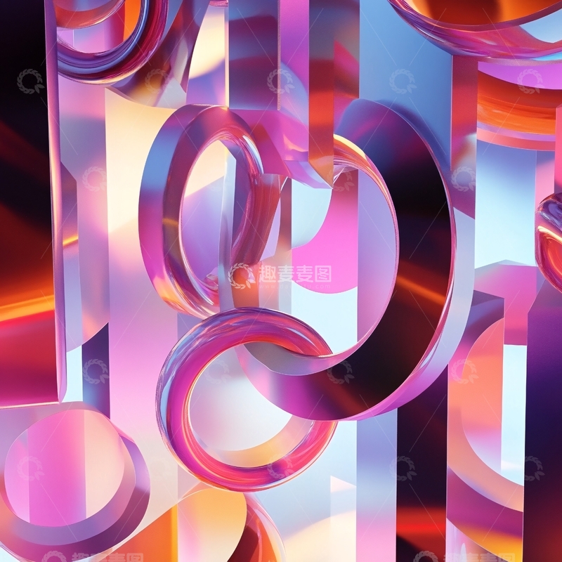 高清大图下载【趣麦麦图】立体圈圈背景3