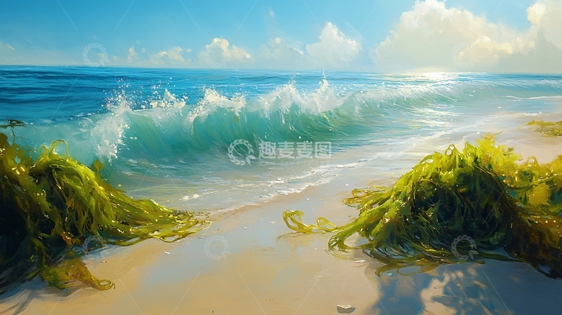 高清大图下载【趣麦麦图】海岸插画1