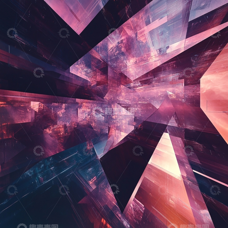 高清大图下载【趣麦麦图】幻彩炫彩几何渲染