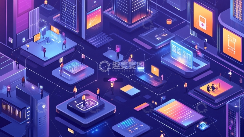 高清大图下载【趣麦麦图】科技原创插画