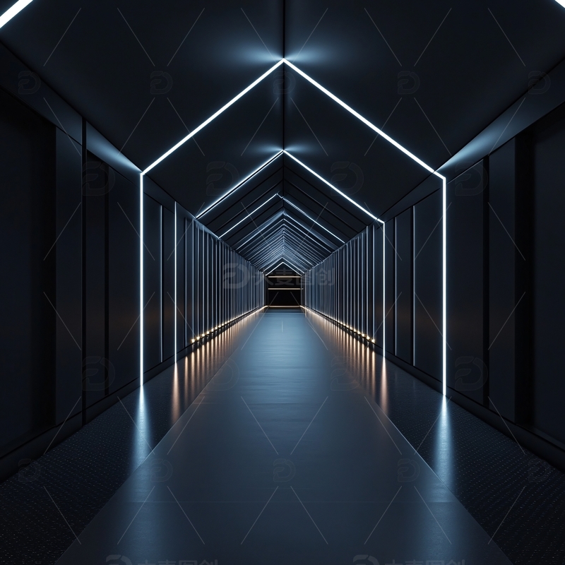 高清大图下载【趣麦麦图】科幻灯光走廊5