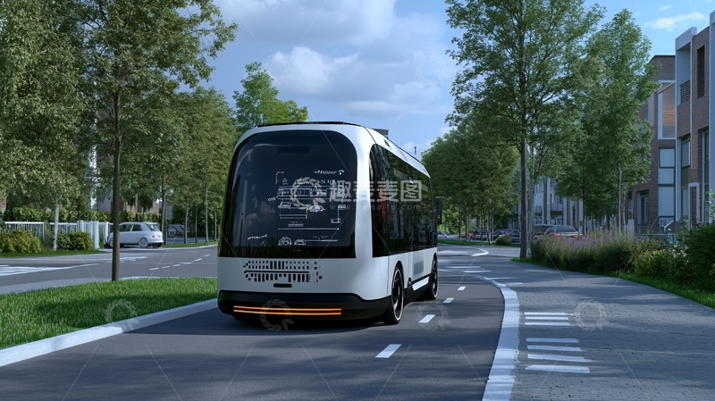 高清大图下载【趣麦麦图】无人驾驶巴士