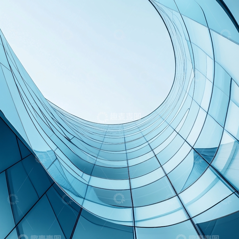 高清大图下载【趣麦麦图】蓝色弯曲唯美科技3