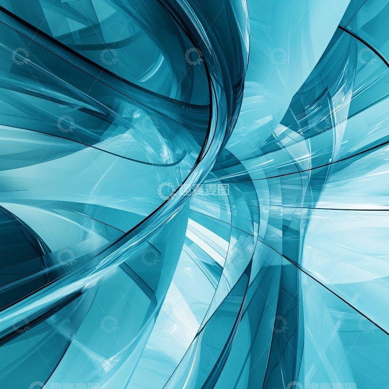 高清大图下载【趣麦麦图】蓝色弯曲唯美科技2