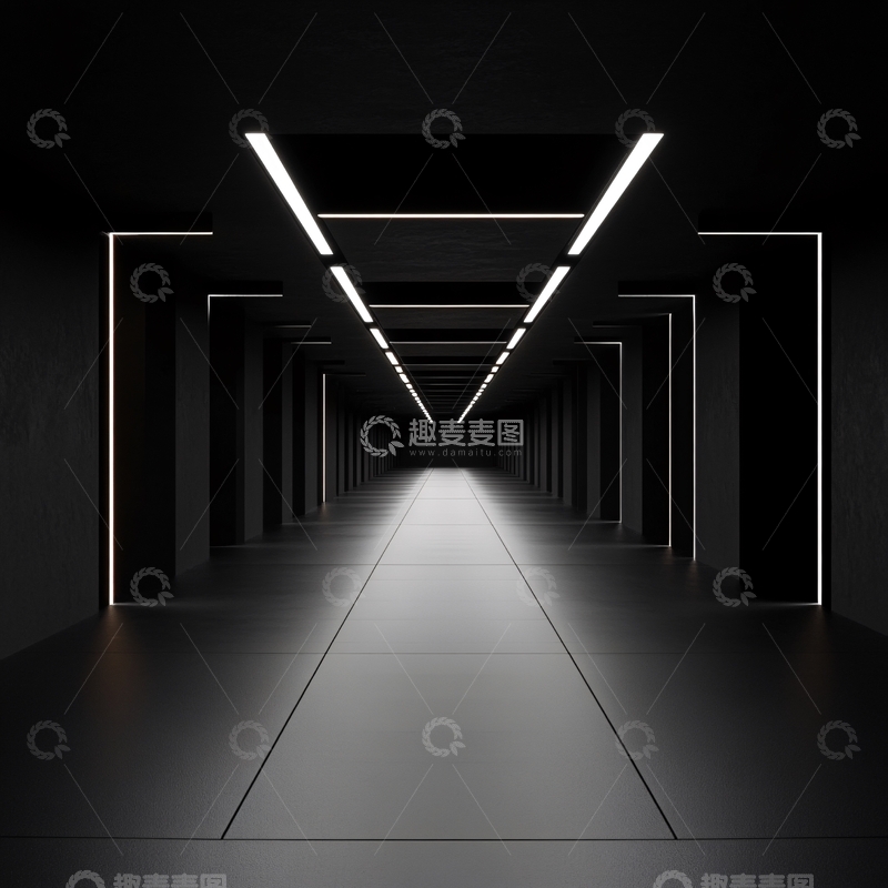 高清大图下载【趣麦麦图】科幻灯光走廊4