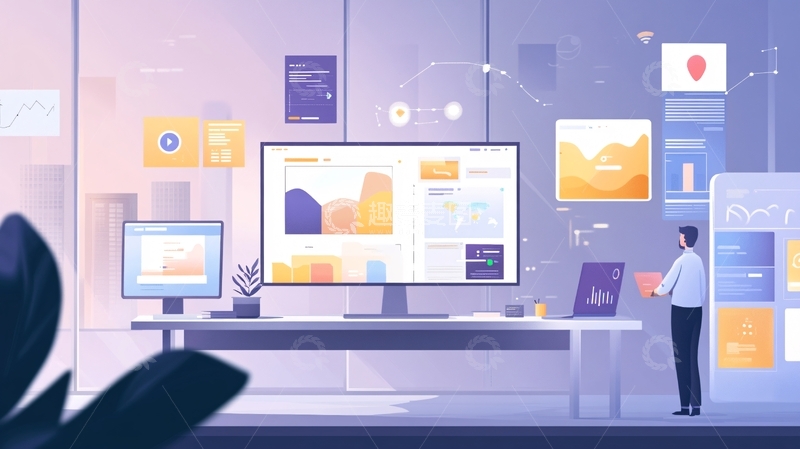 高清大图下载【趣麦麦图】汇报工作插画