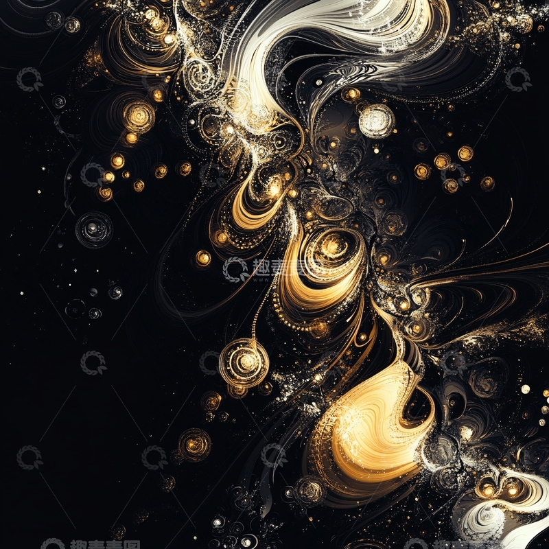 高清大图下载【趣麦麦图】金色漩涡抽象素材2