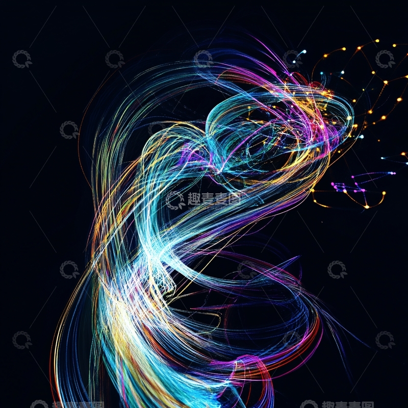 高清大图下载【趣麦麦图】炫彩动感线条装饰画