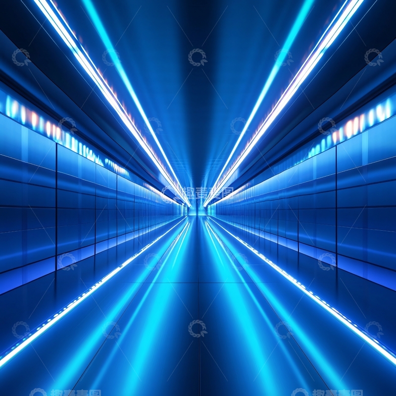 高清大图下载【趣麦麦图】科幻灯光走廊6