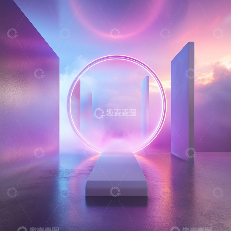 高清大图下载【趣麦麦图】霓虹灯展台1