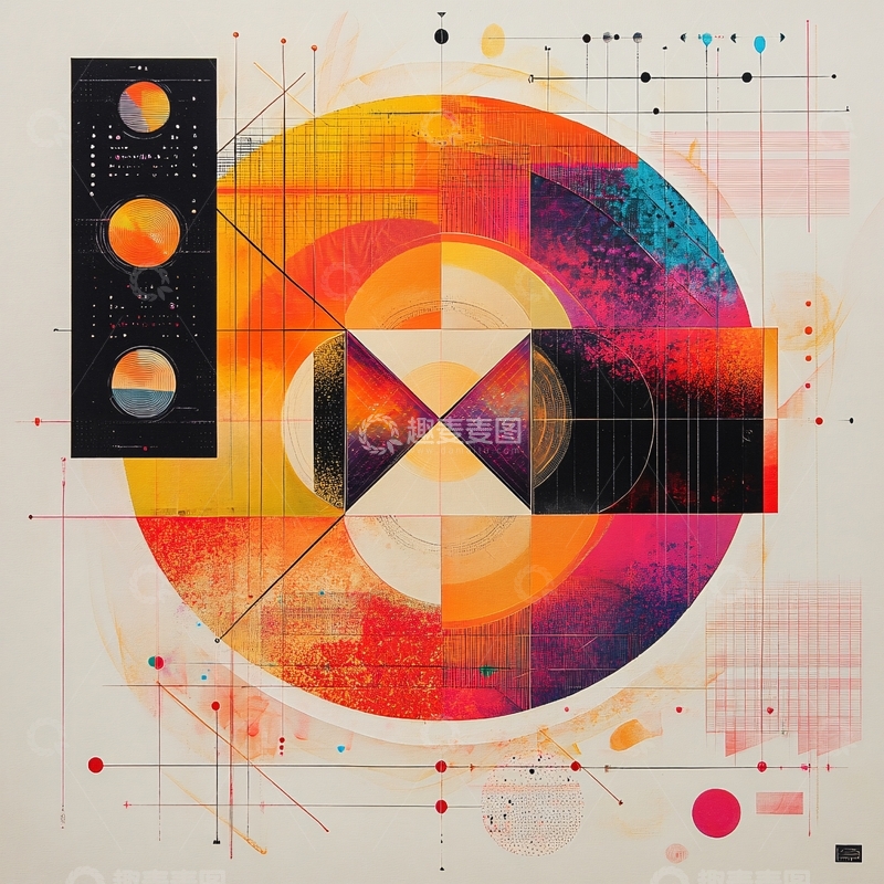 高清大图下载【趣麦麦图】线条数字海报