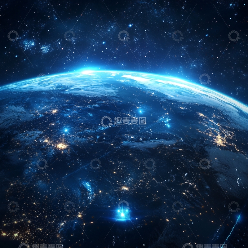 高清大图下载【趣麦麦图】地球银河系光线8