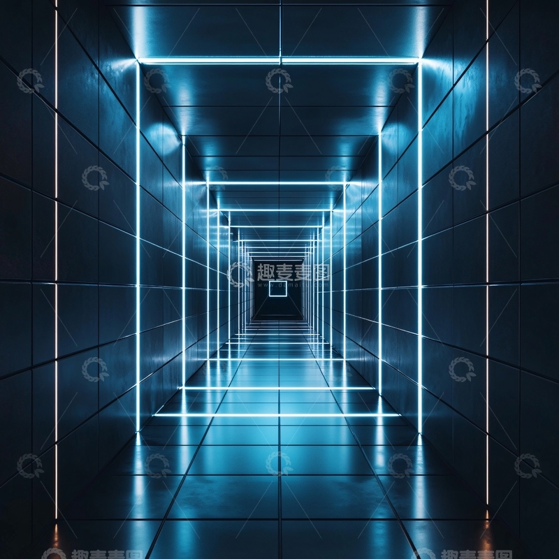 高清大图下载【趣麦麦图】霓虹走廊1
