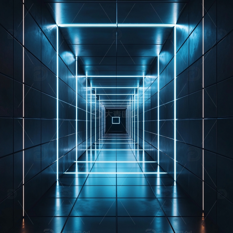 高清大图下载【趣麦麦图】霓虹走廊1