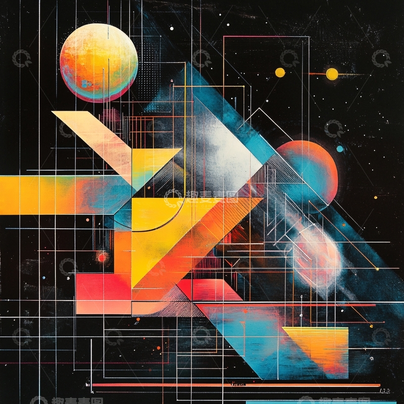 几何图形组合插画1