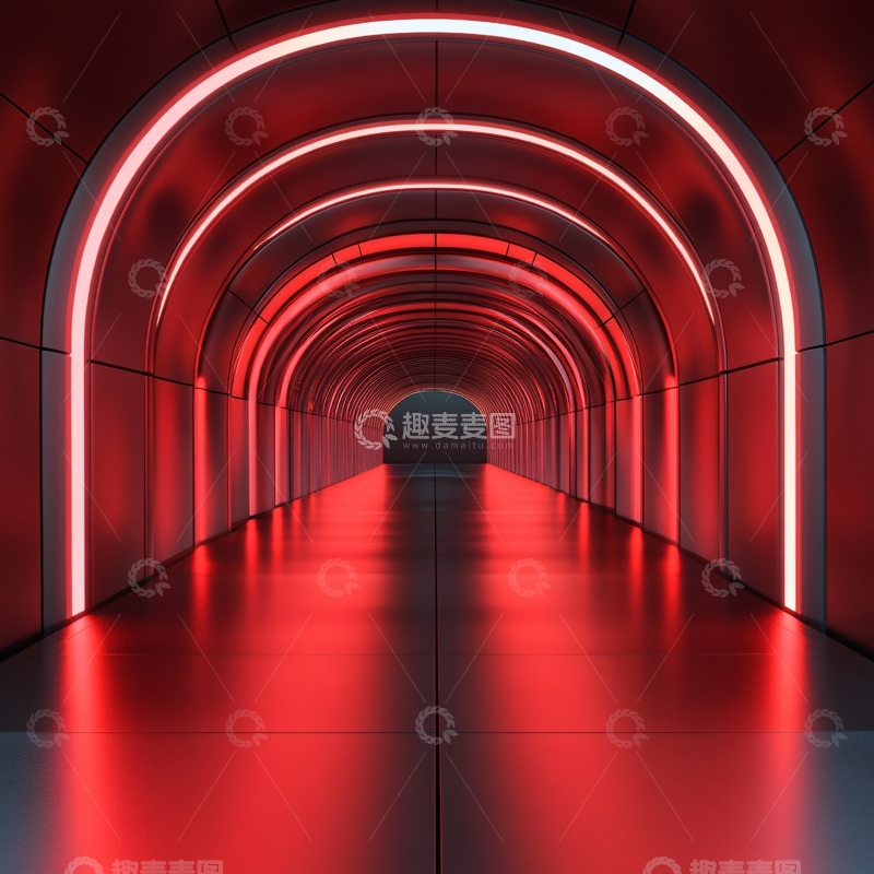 高清大图下载【趣麦麦图】红色隧道