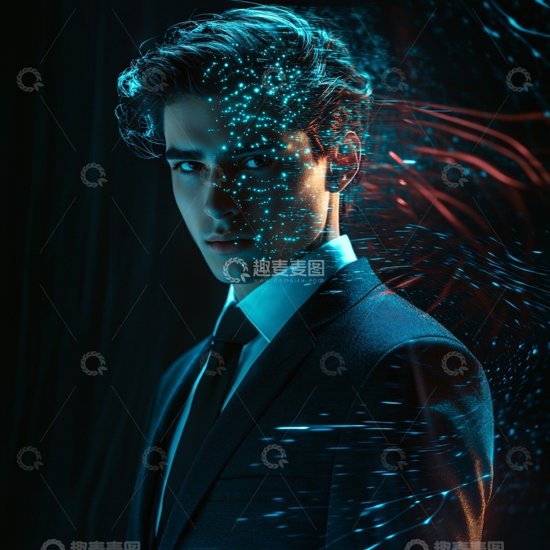 高清大图下载【趣麦麦图】发光人物效果