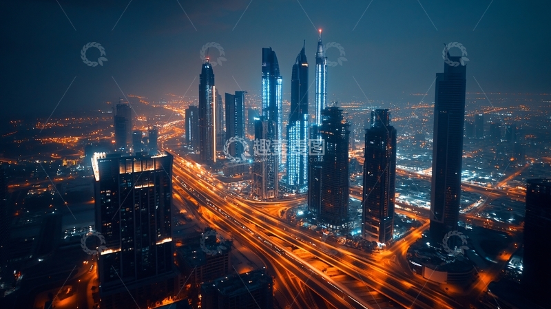 高清大图下载【趣麦麦图】阿布扎比城市夜景