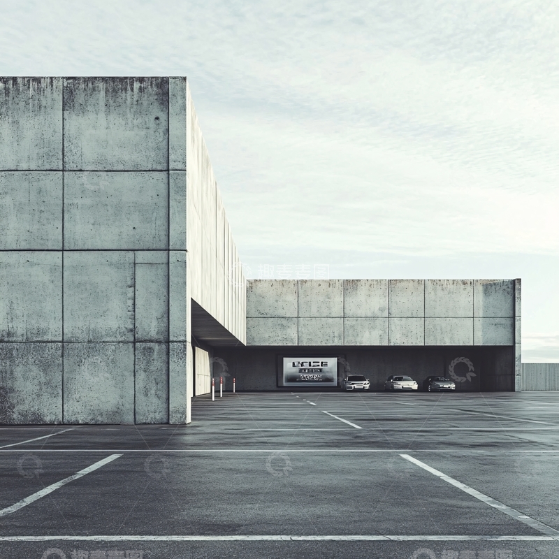 高清大图下载【趣麦麦图】停车场门头建筑外墙