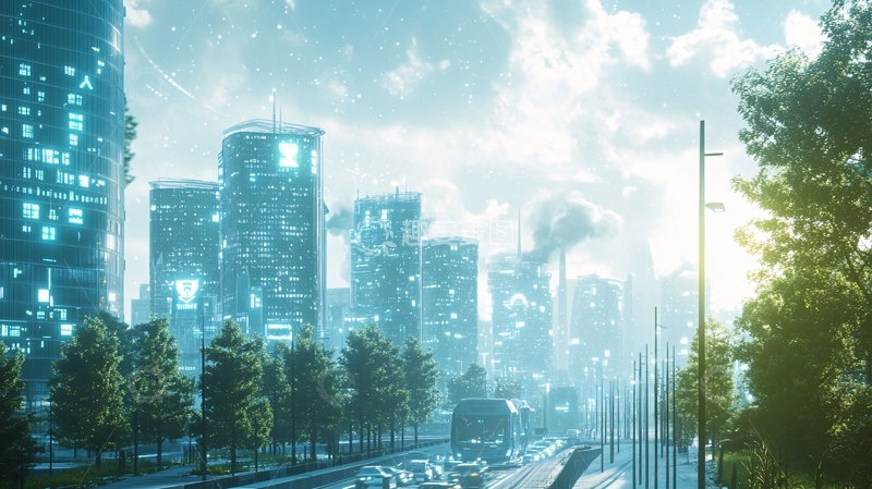 高清大图下载【趣麦麦图】钢铁城市雨天的城市3