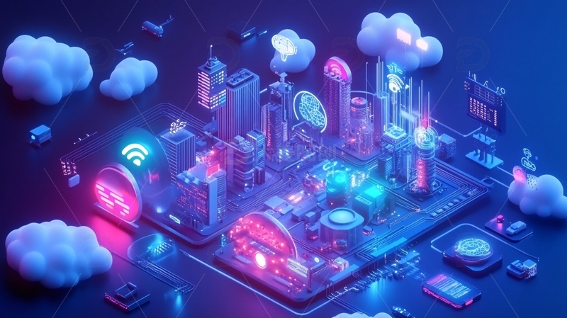 高清大图下载【趣麦麦图】科技智慧城市1