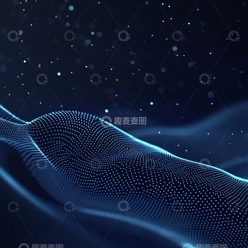 高清大图下载【趣麦麦图】蓝色弯曲唯美科技4