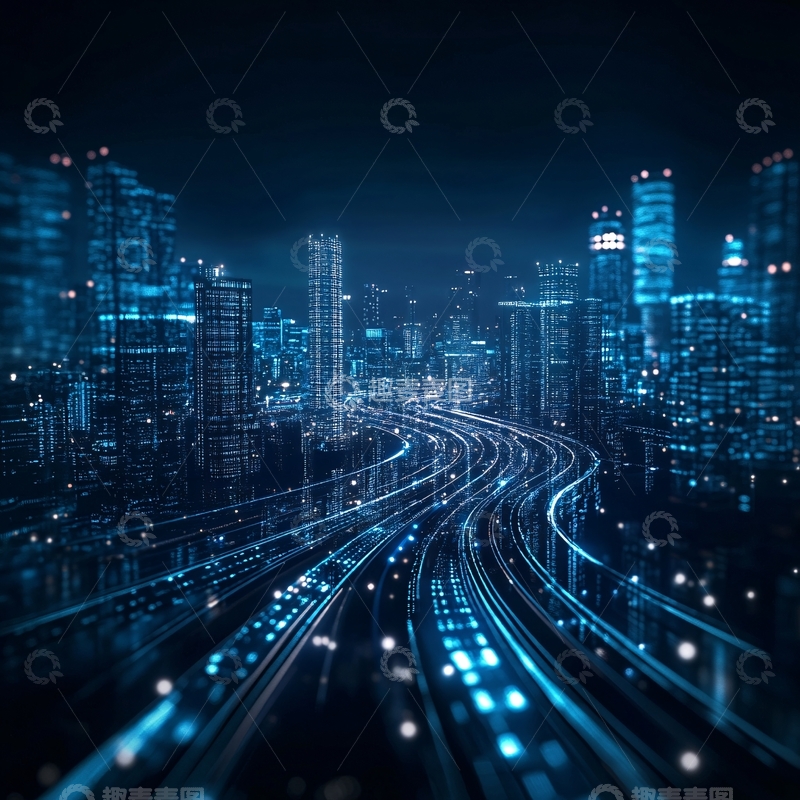 高清大图下载【趣麦麦图】城市线路科技1