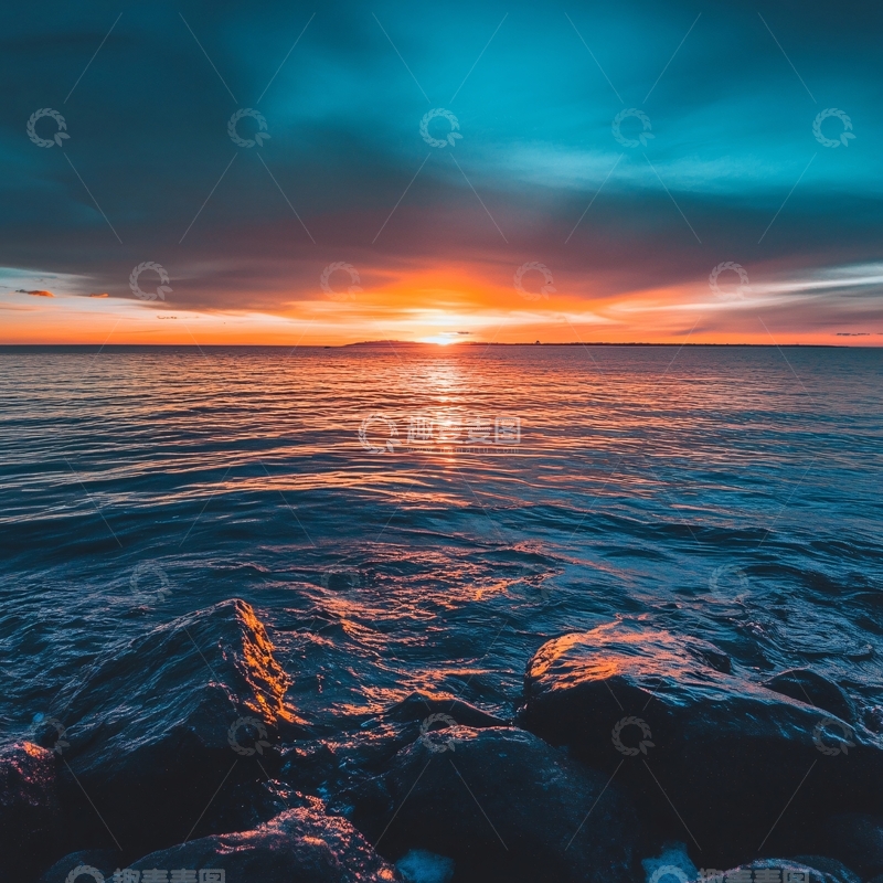 高清大图下载【趣麦麦图】蓝色的湖纳木错日出