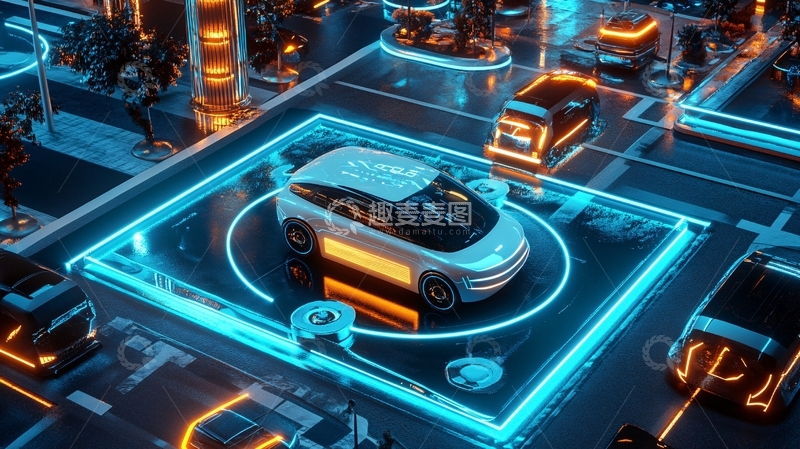高清大图下载【趣麦麦图】智能电动汽车主视觉