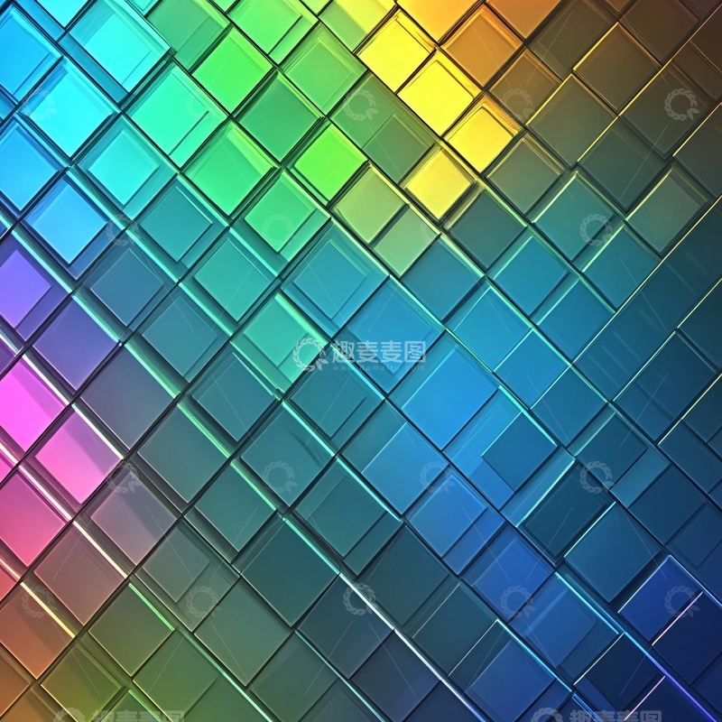 高清大图下载【趣麦麦图】炫彩方格1