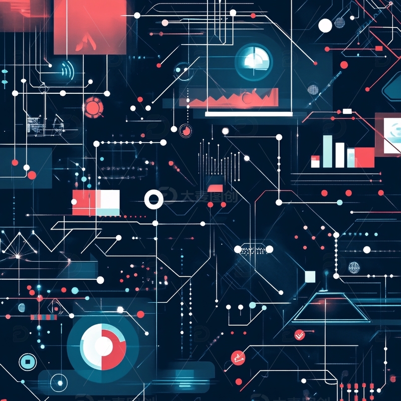 高清大图下载【趣麦麦图】扁平化科技感