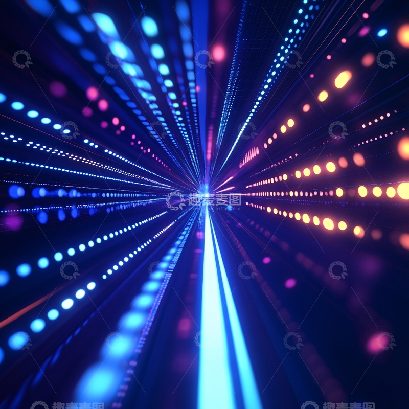 高清大图下载【趣麦麦图】科技光线汇聚背景5