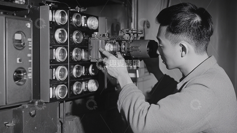 高清大图下载【趣麦麦图】拍发电报场景