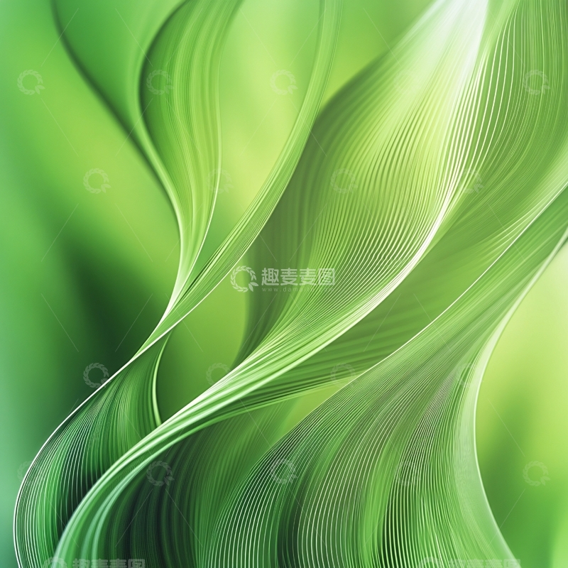高清大图下载【趣麦麦图】柔美绿色曲线3