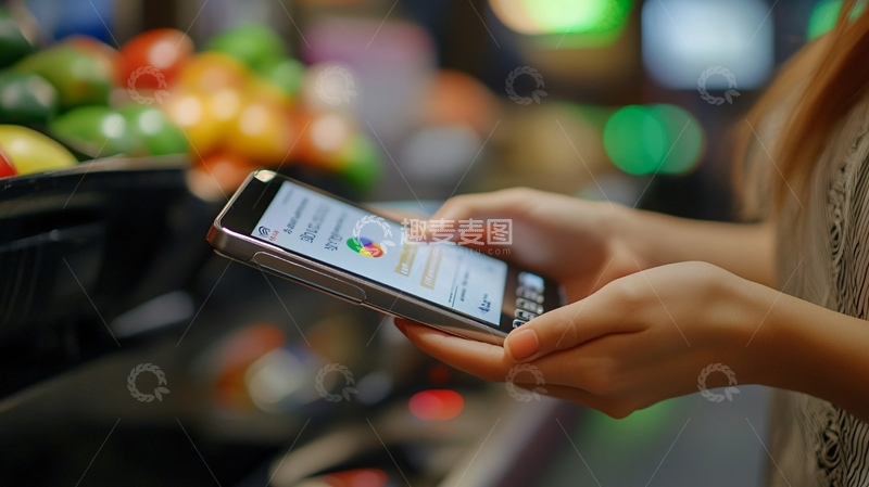 高清大图下载【趣麦麦图】超市购物自动支付1