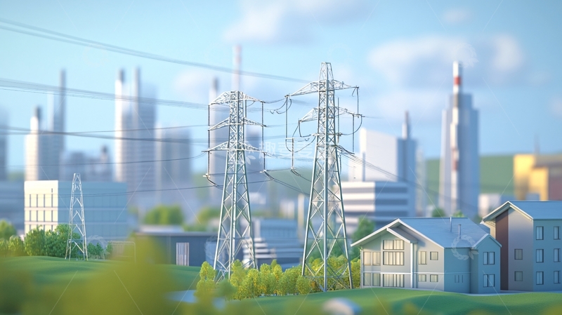 高清大图下载【趣麦麦图】电厂场景海报2