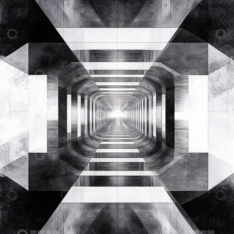 高清大图下载【趣麦麦图】超现实隧道1
