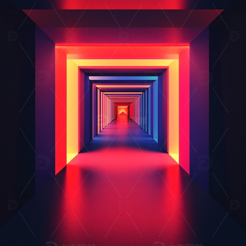 高清大图下载【趣麦麦图】神秘色彩走廊