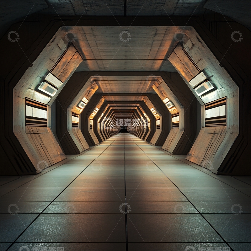 高清大图下载【趣麦麦图】科幻门廊