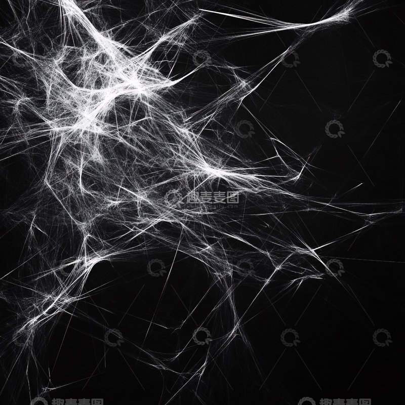 高清大图下载【趣麦麦图】抽象唯美黑白线条丝线2