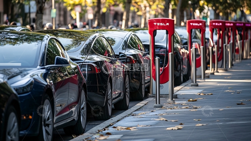 高清大图下载【趣麦麦图】特斯拉充电