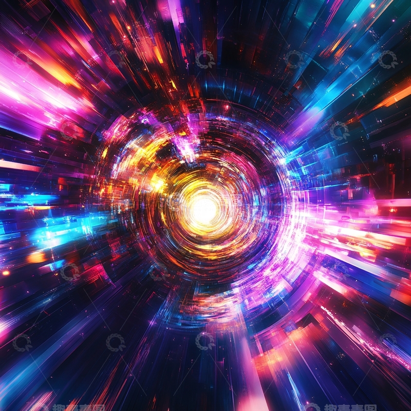 高清大图下载【趣麦麦图】科技旋涡汇聚1